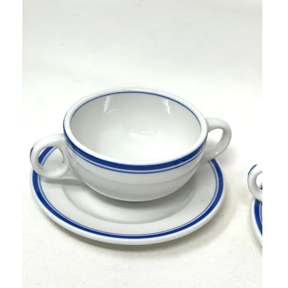 Vintage (2) Vanderbilt Hotel New York Double Handle Soup Cup Mayer China Crest